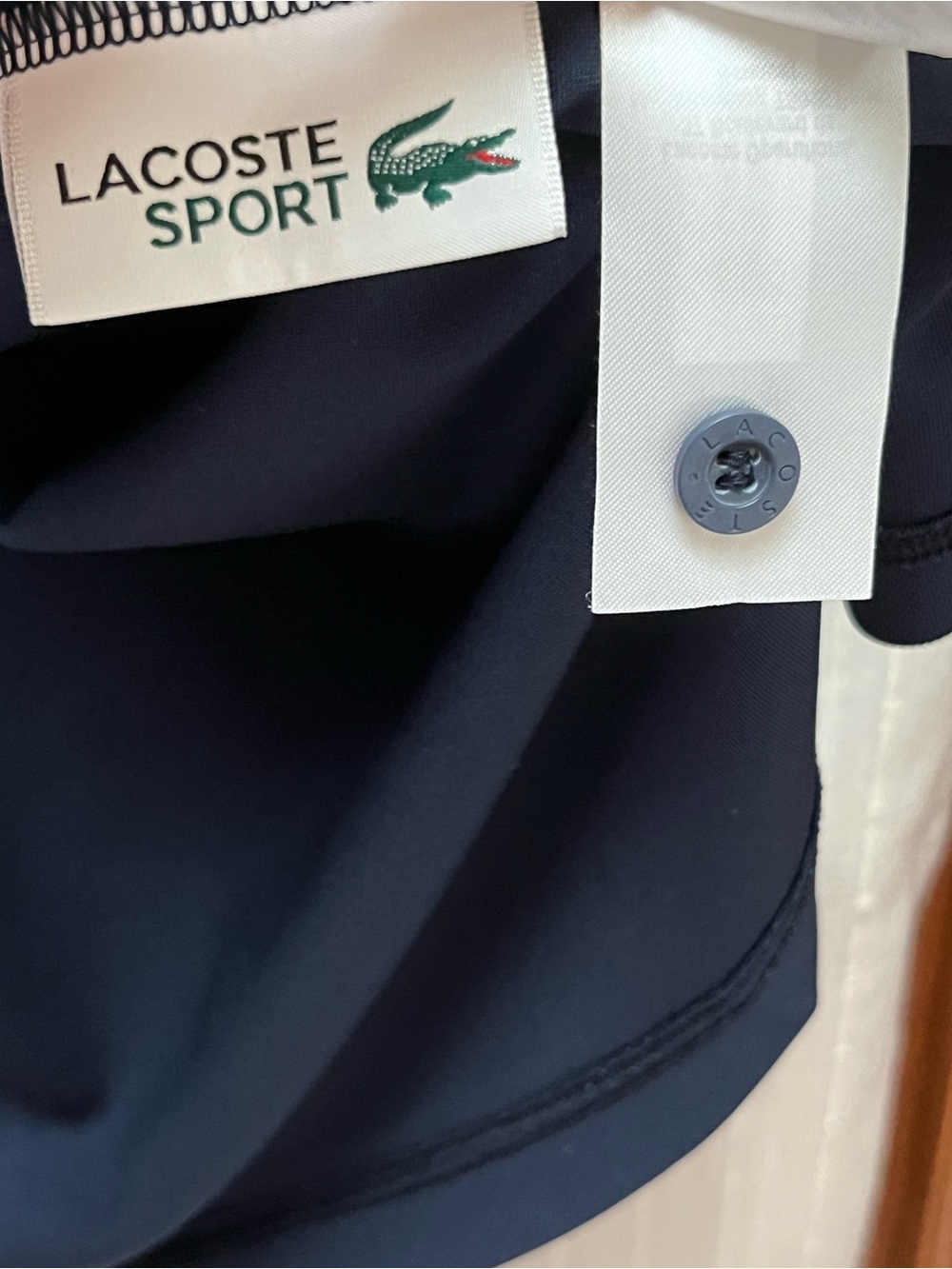 Mint Lacoste Sport Mens Thermo-Regulating Polo Shirt Navy Colorblock Size 3XL - Picture 10 of 10